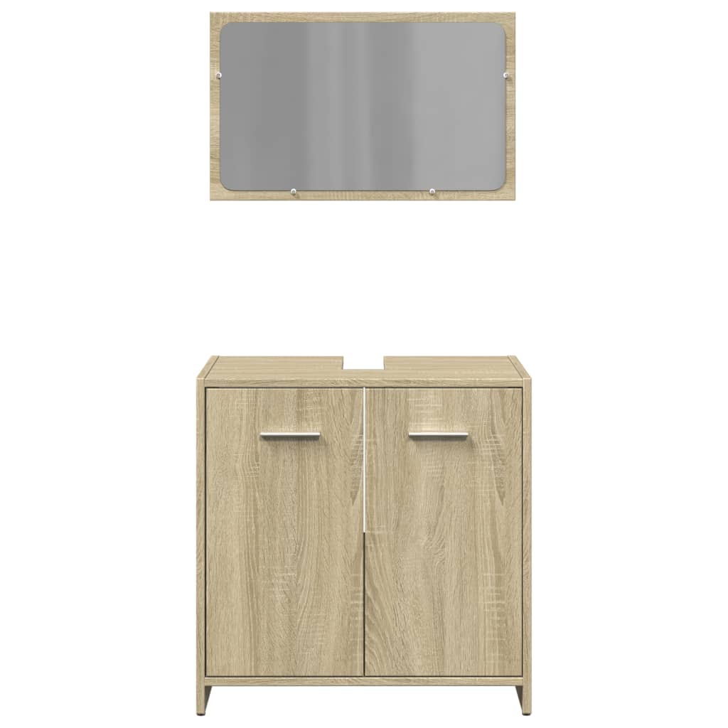 vidaXL Set de muebles de baño 2 pzas madera contrachapada roble Sonoma