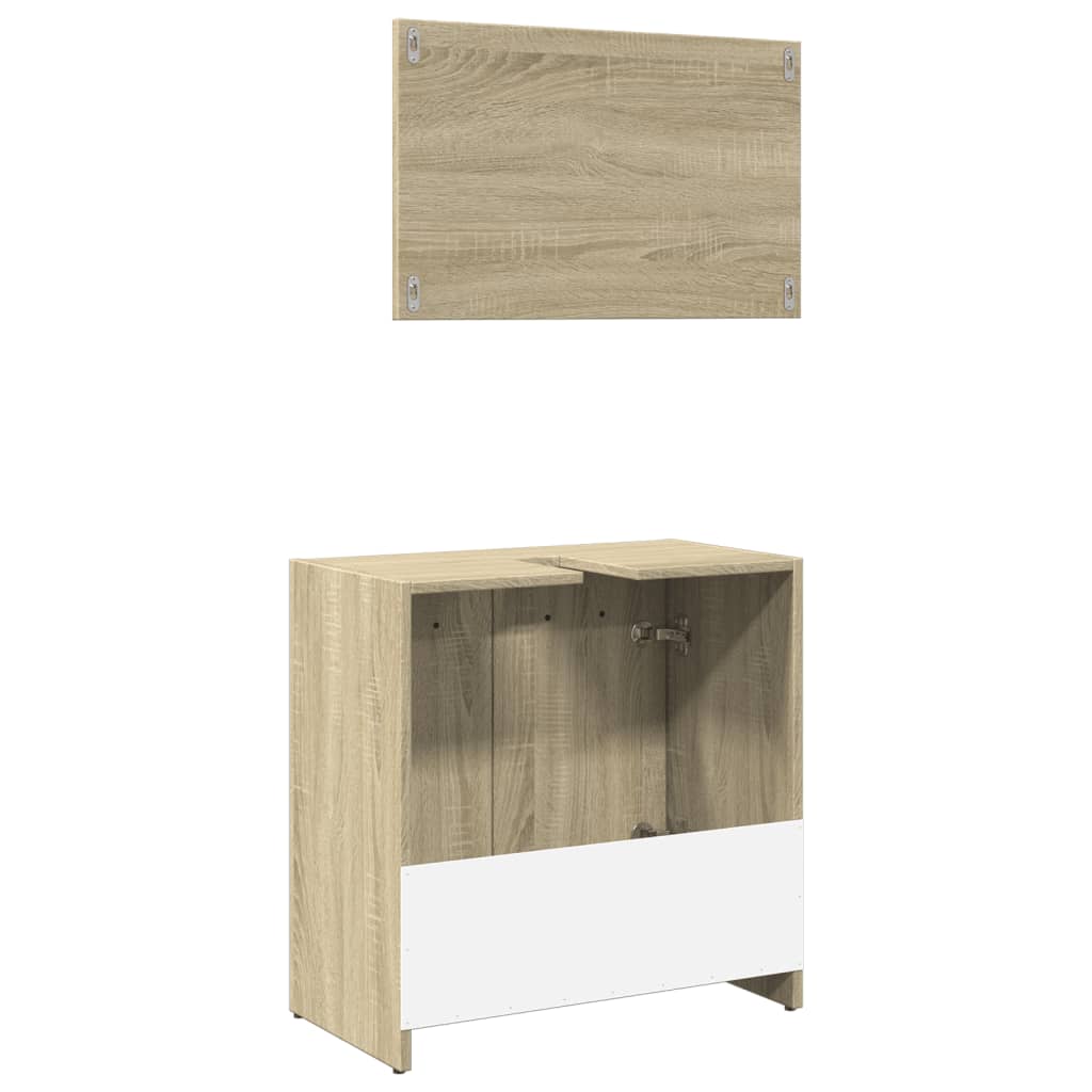 vidaXL Set de muebles de baño 2 pzas madera contrachapada roble Sonoma