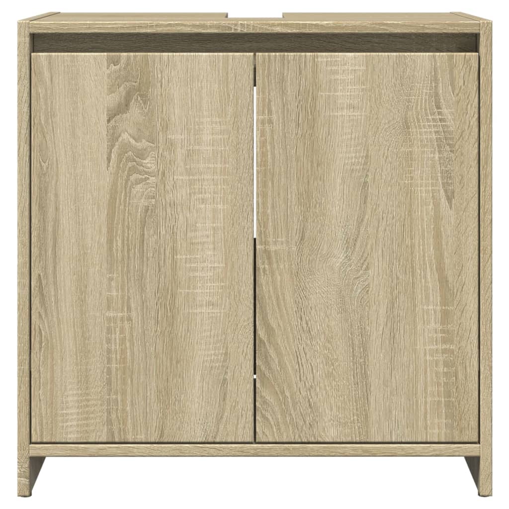 vidaXL Armario lavabo baño madera ingeniería roble Sonoma 60x33x60 cm