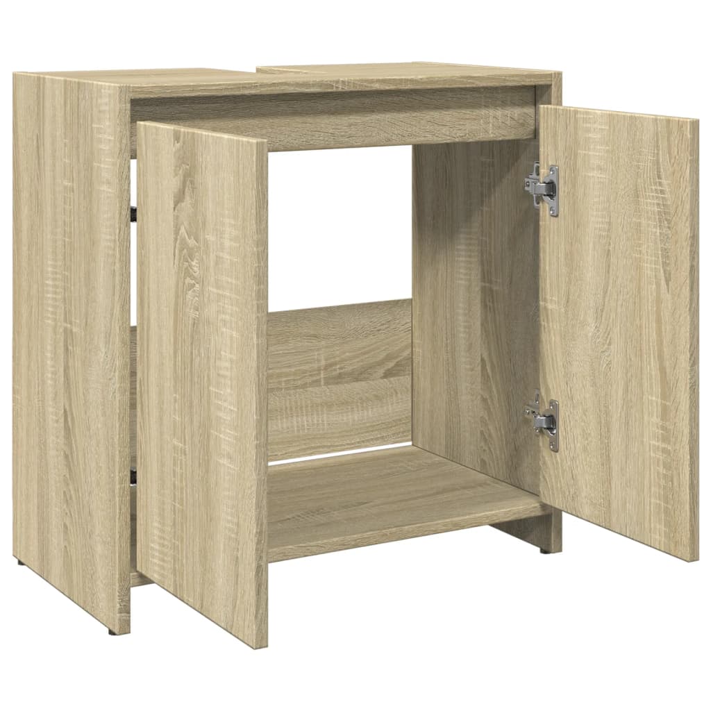 vidaXL Armario lavabo baño madera ingeniería roble Sonoma 60x33x60 cm