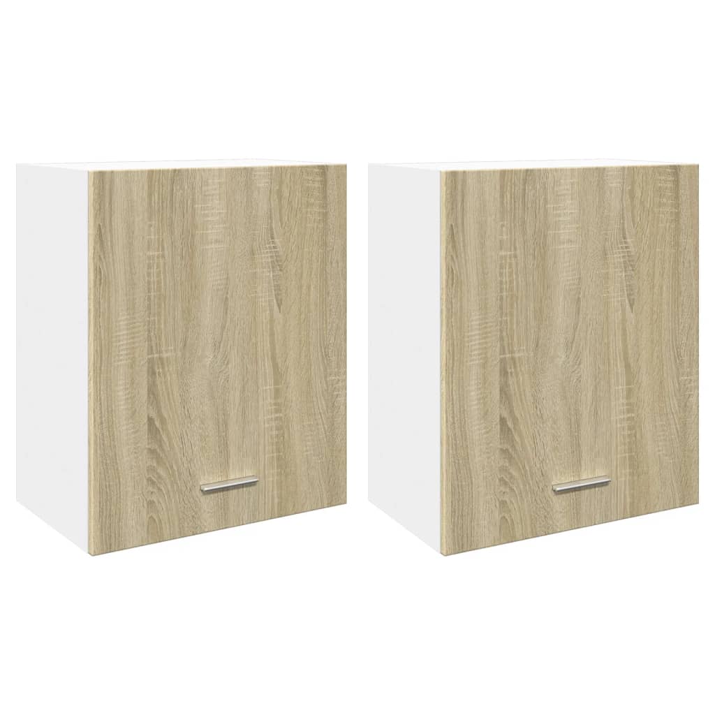 vidaXL Armarios pared 2 uds madera ingeniería roble Sonoma 50x31x60 cm