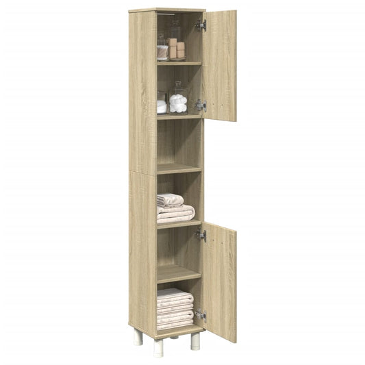 vidaXL Armario de baño madera ingeniería roble Sonoma 30,5x30x179 cm