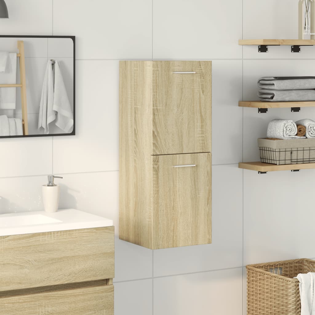 vidaXL Armario de baño madera contrachapada roble Sonoma 30x30x80 cm