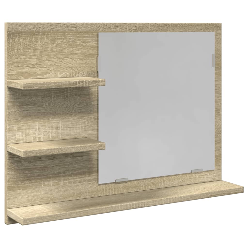 vidaXL Espejo de baño madera contrachapada roble Sonoma 60x10,5x45 cm