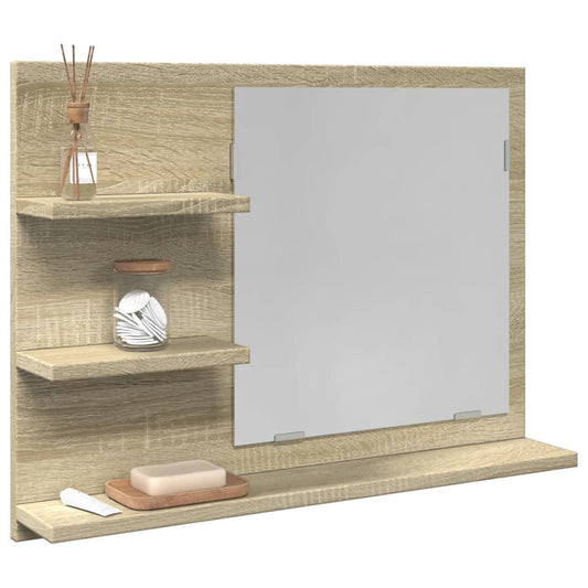 vidaXL Espejo de baño madera contrachapada roble Sonoma 60x10,5x45 cm