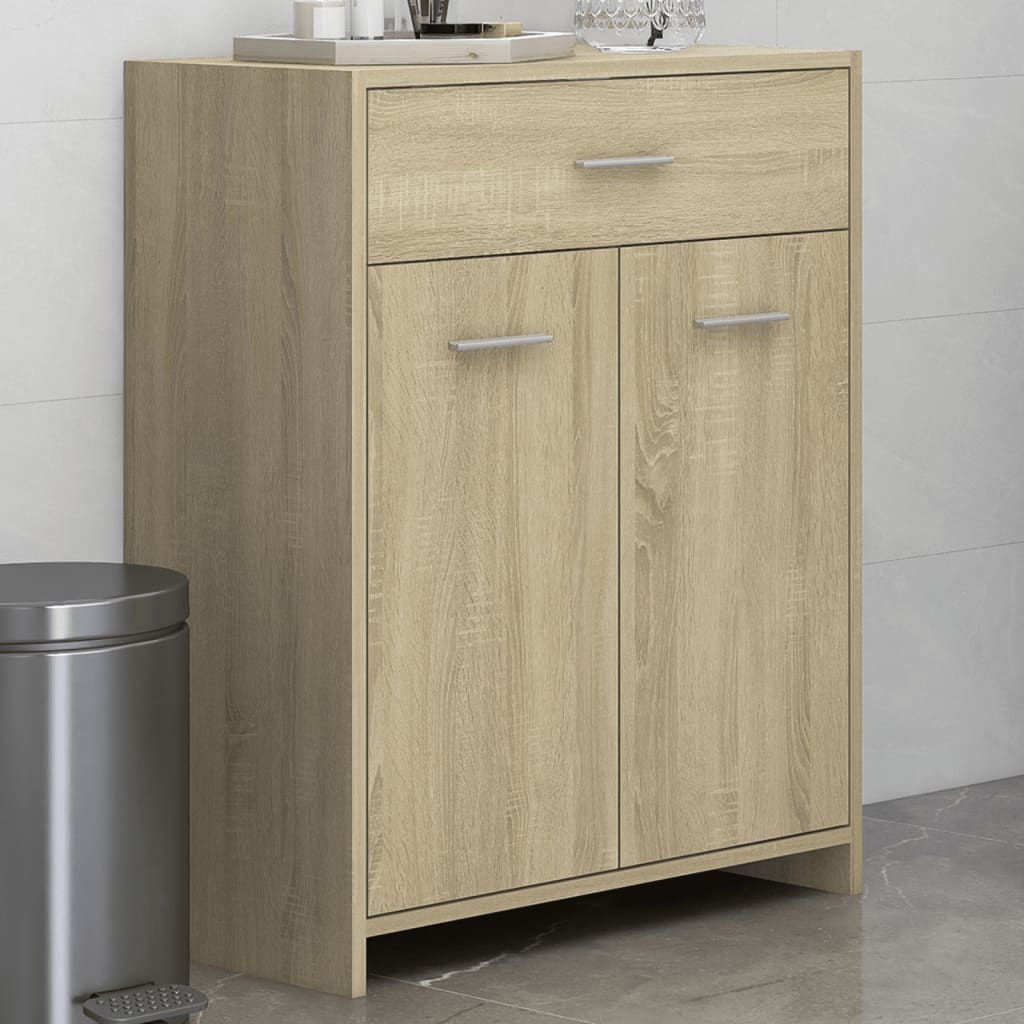 vidaXL Armario de baño madera contrachapada roble Sonoma 60x33x80 cm