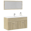 vidaXL Set de muebles de baño 2 pzas madera contrachapada roble Sonoma