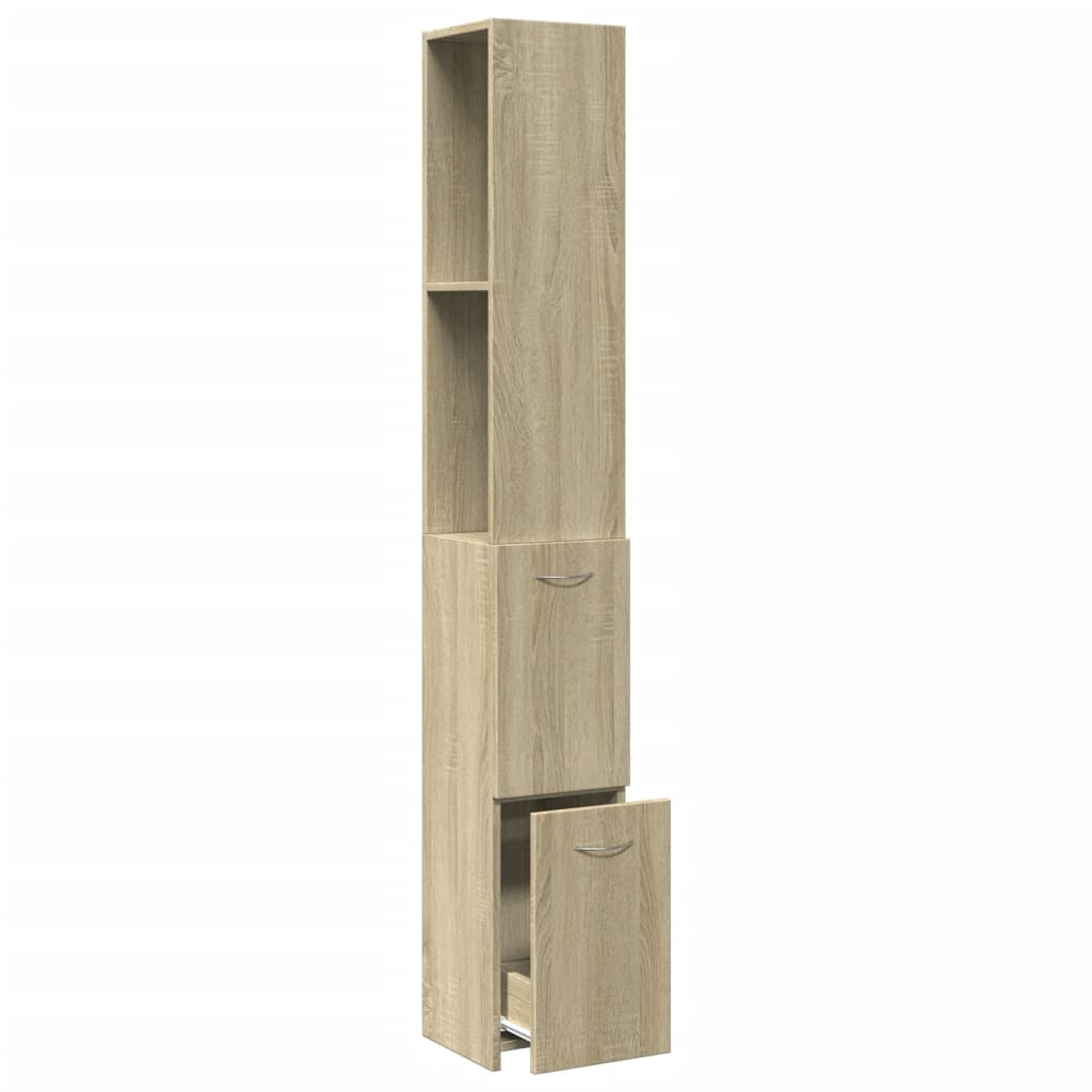 vidaXL Armario de baño madera contrachapada roble Sonoma 25x26,5x170cm