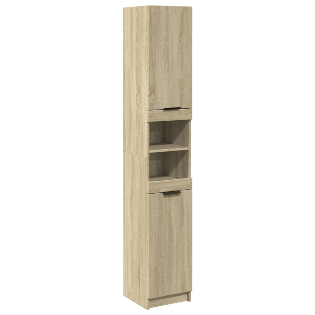 vidaXL Armario de baño madera ingeniería roble Sonoma 32x34x188,5 cm