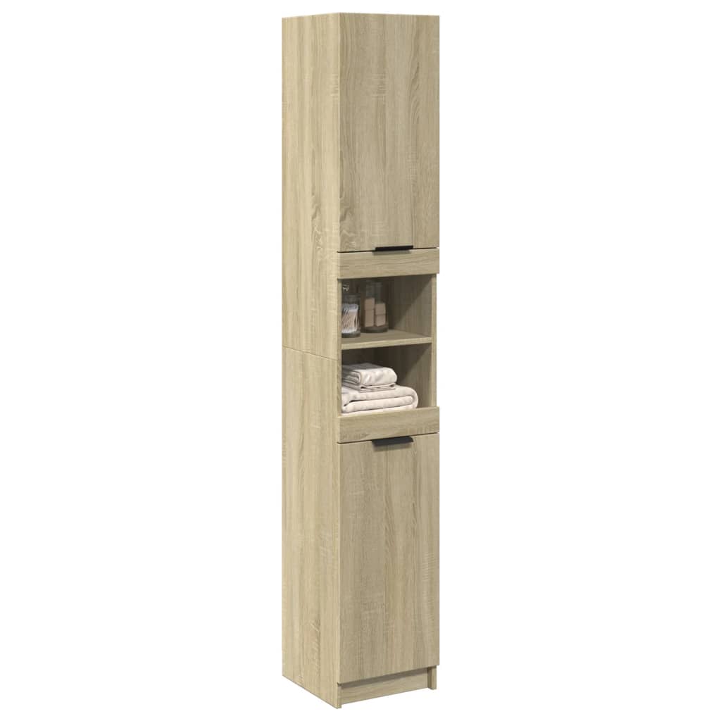 vidaXL Armario de baño madera ingeniería roble Sonoma 32x34x188,5 cm