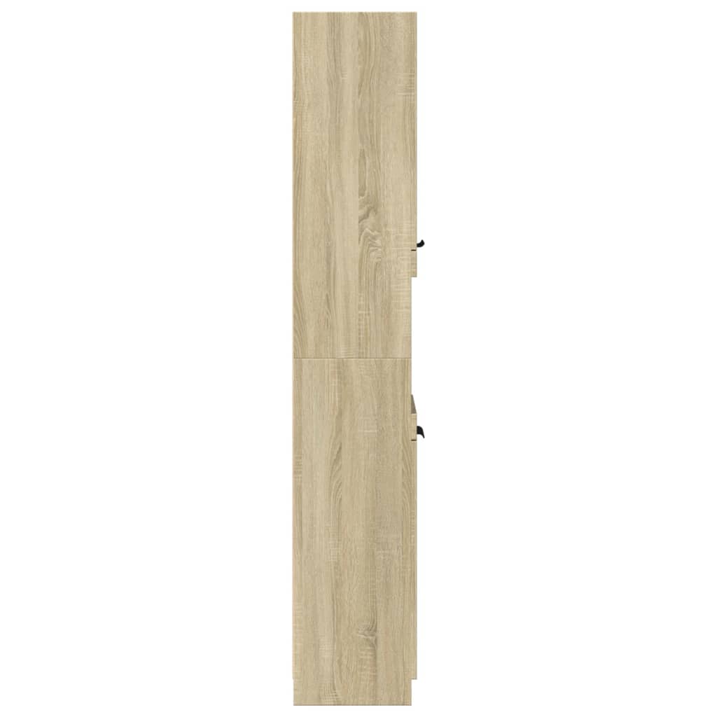 vidaXL Armario de baño madera ingeniería roble Sonoma 32x34x188,5 cm