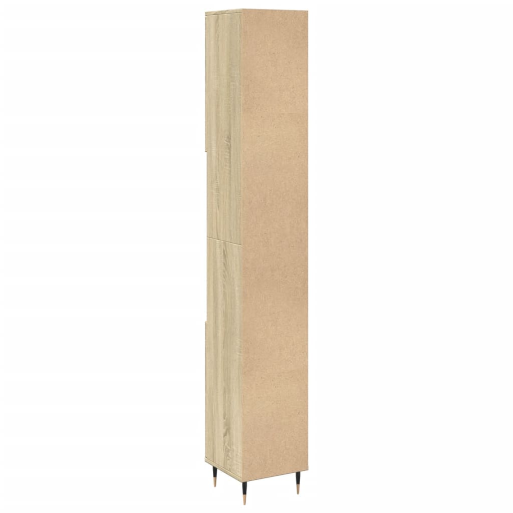 vidaXL Armario de baño madera contrachapada roble Sonoma 30x30x190 cm