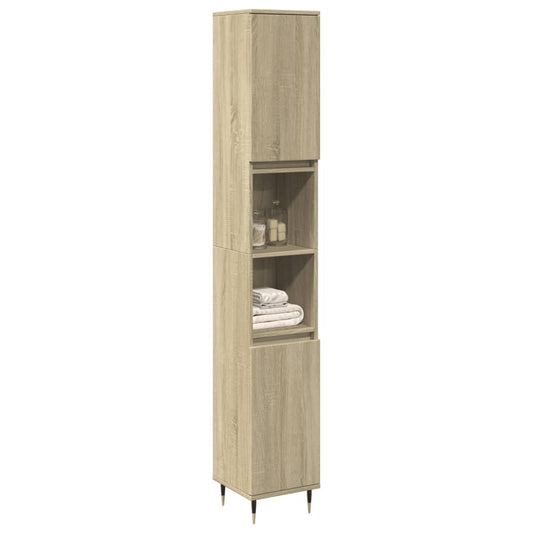 vidaXL Armario de baño madera contrachapada roble Sonoma 30x30x190 cm