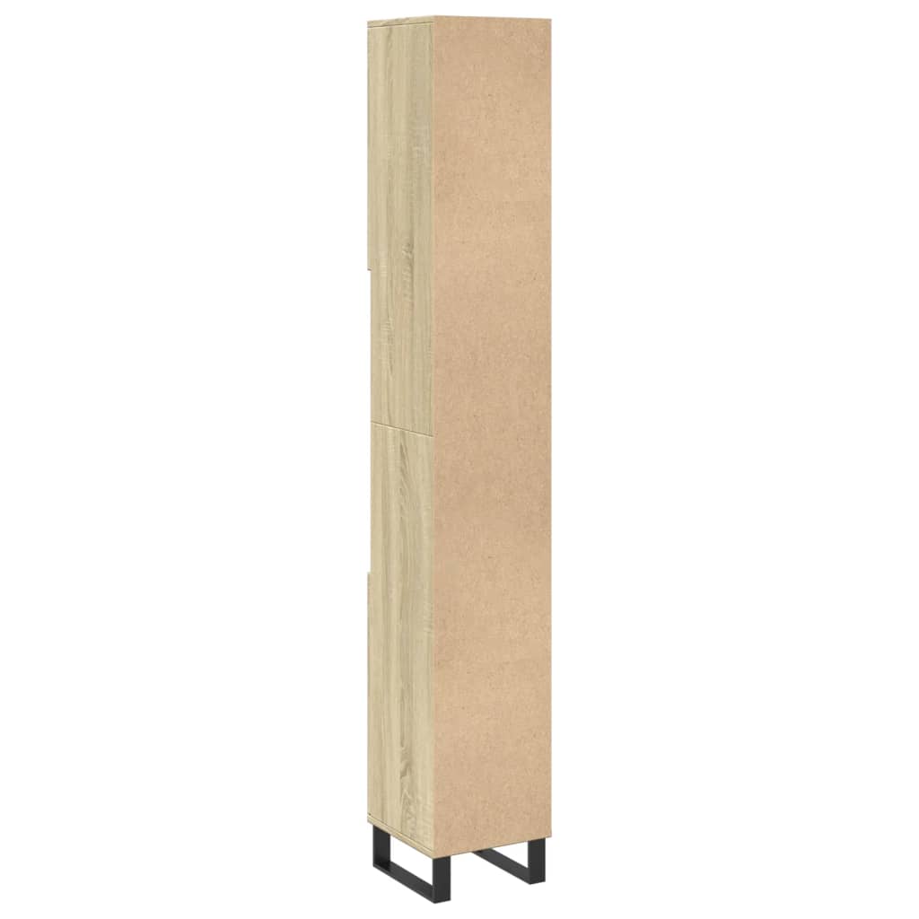 vidaXL Armario de baño madera contrachapada roble Sonoma 30x30x190 cm