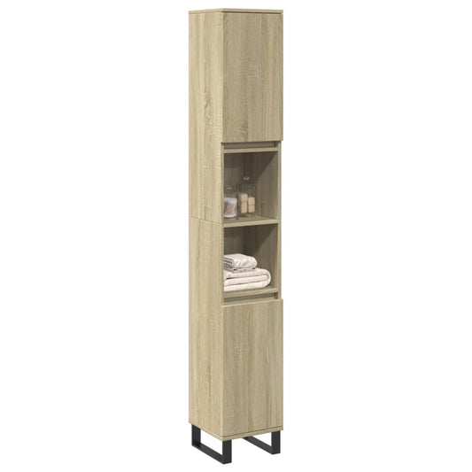 vidaXL Armario de baño madera contrachapada roble Sonoma 30x30x190 cm