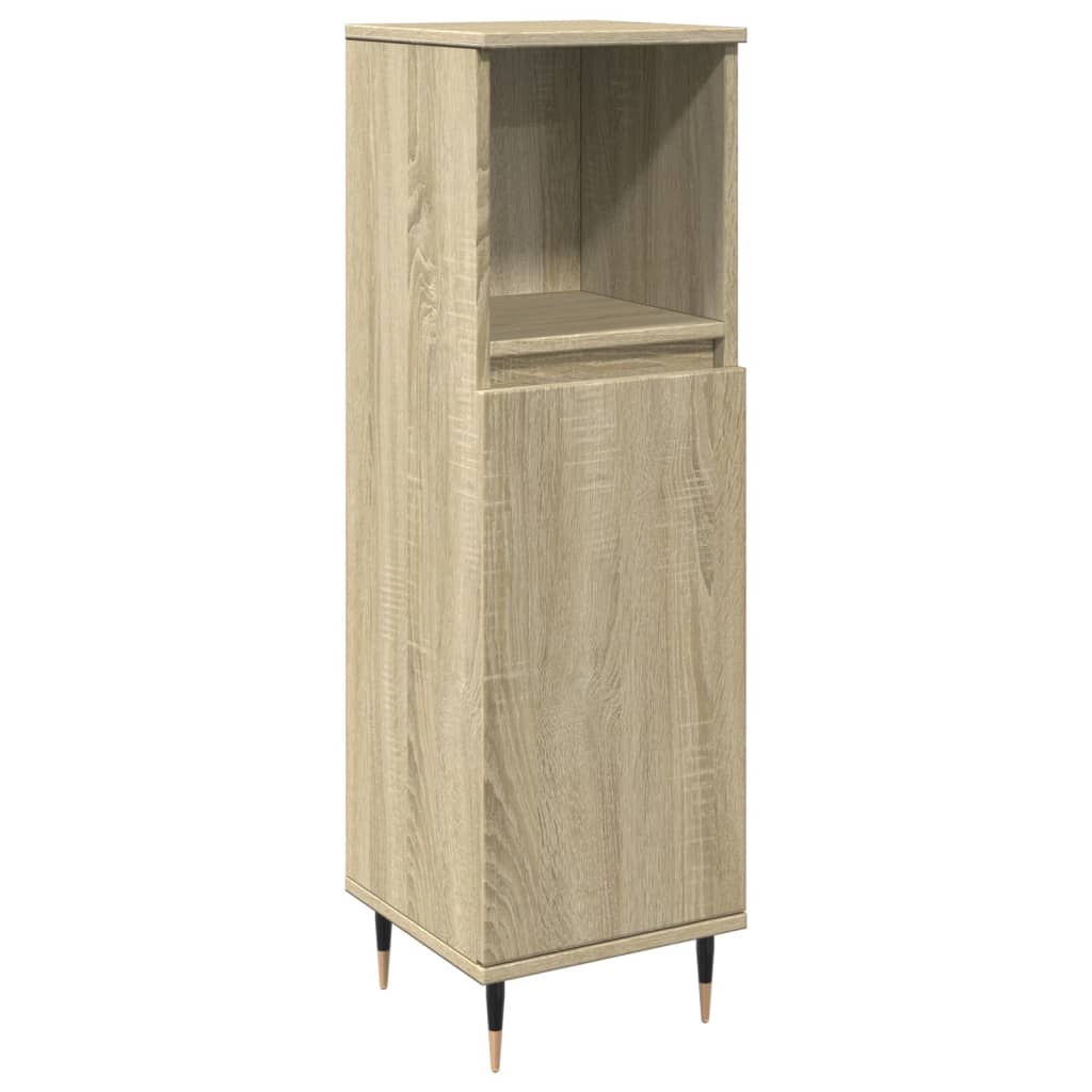 vidaXL Armario de baño madera contrachapada roble Sonoma 30x30x100 cm