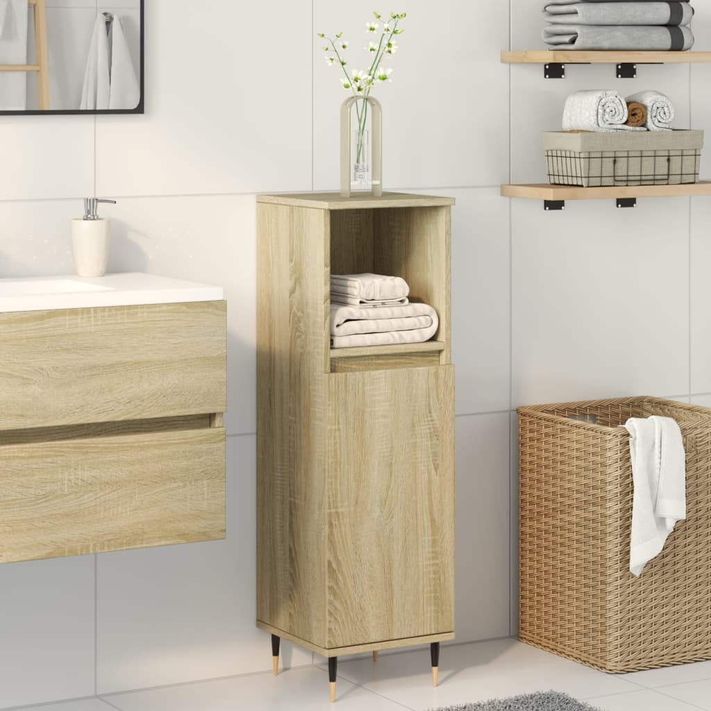 vidaXL Armario de baño madera contrachapada roble Sonoma 30x30x100 cm