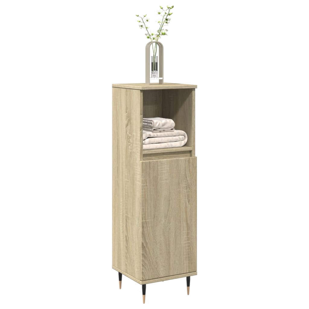 vidaXL Armario de baño madera contrachapada roble Sonoma 30x30x100 cm