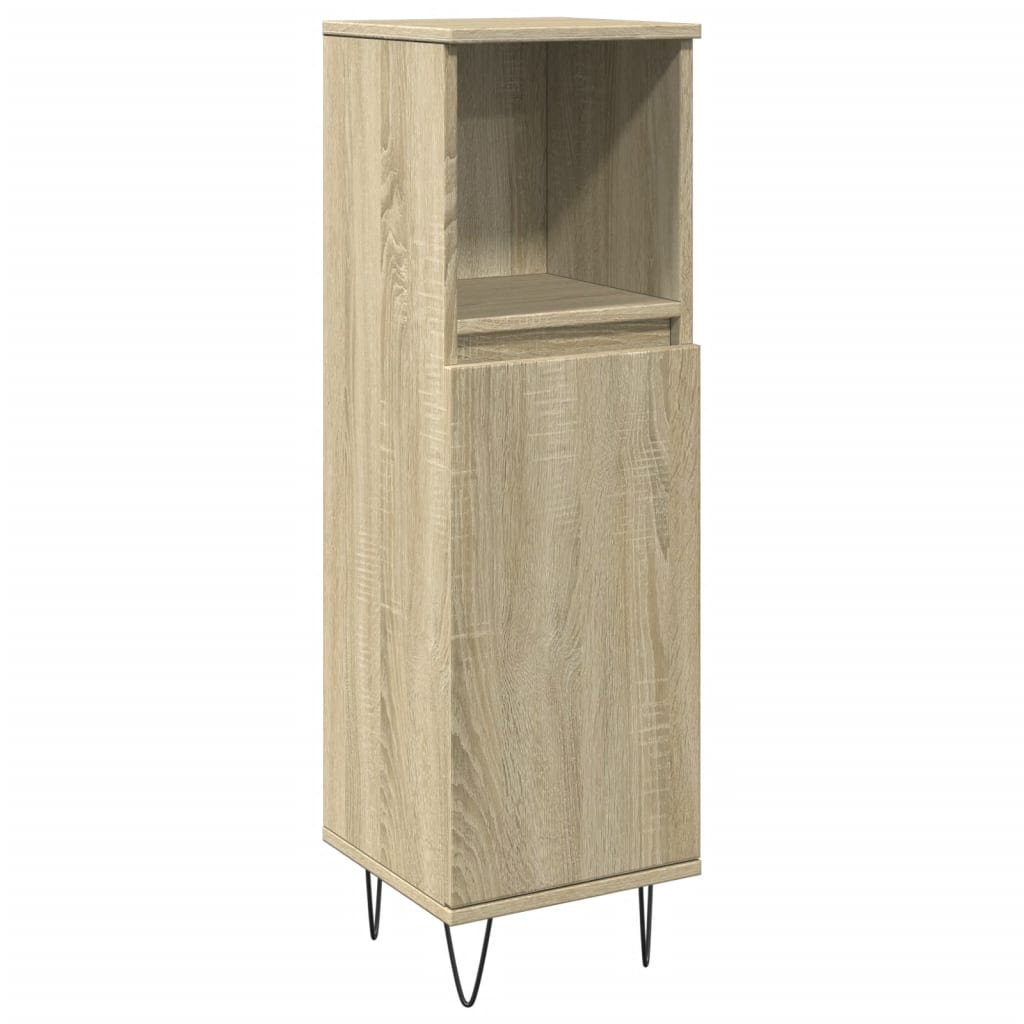 vidaXL Armario de baño madera contrachapada roble Sonoma 30x30x100 cm