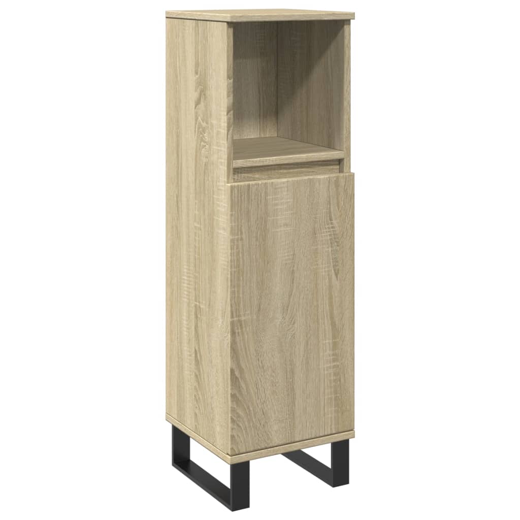 vidaXL Armario de baño madera contrachapada roble Sonoma 30x30x100 cm