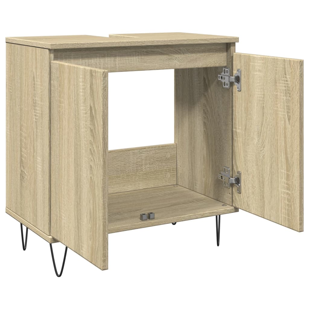 vidaXL Armario de baño madera de ingeniería roble Sonoma 58x33x60 cm