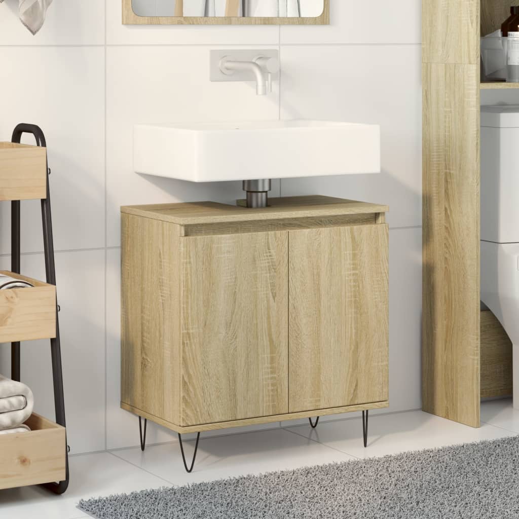 vidaXL Armario de baño madera de ingeniería roble Sonoma 58x33x60 cm