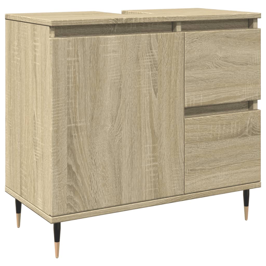 vidaXL Armario de lavabo de baño madera roble Sonoma 65x33x60 cm