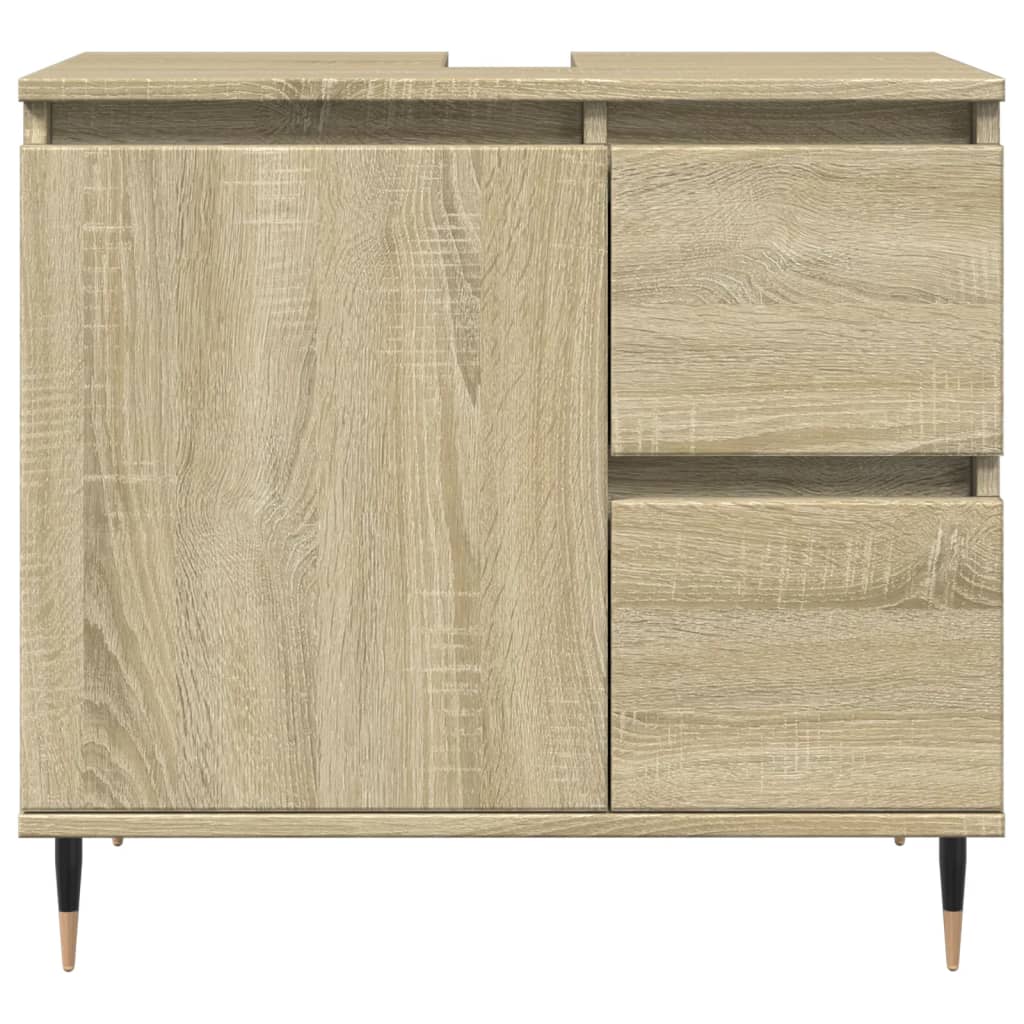 vidaXL Armario de lavabo de baño madera roble Sonoma 65x33x60 cm