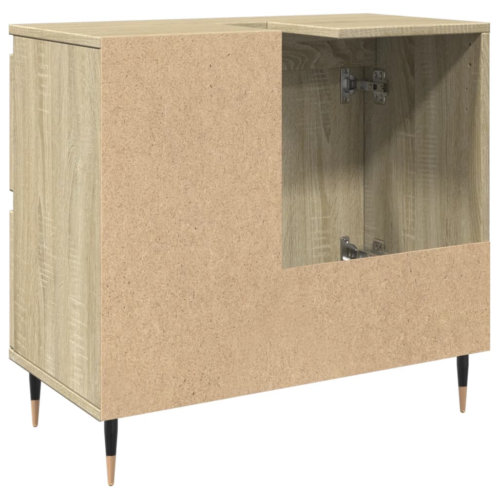 vidaXL Armario de lavabo de baño madera roble Sonoma 65x33x60 cm