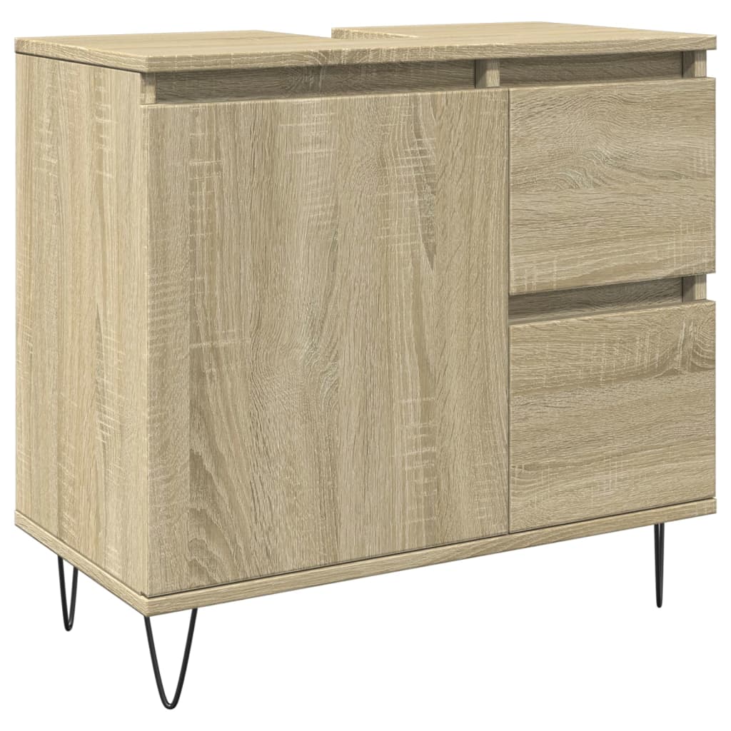 vidaXL Armario de baño madera contrachapada roble Sonoma 65x33x60 cm