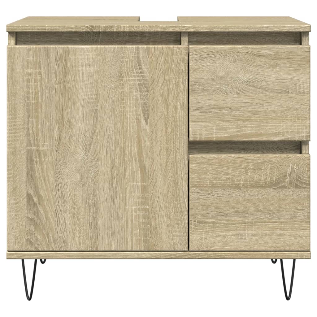 vidaXL Armario de baño madera contrachapada roble Sonoma 65x33x60 cm