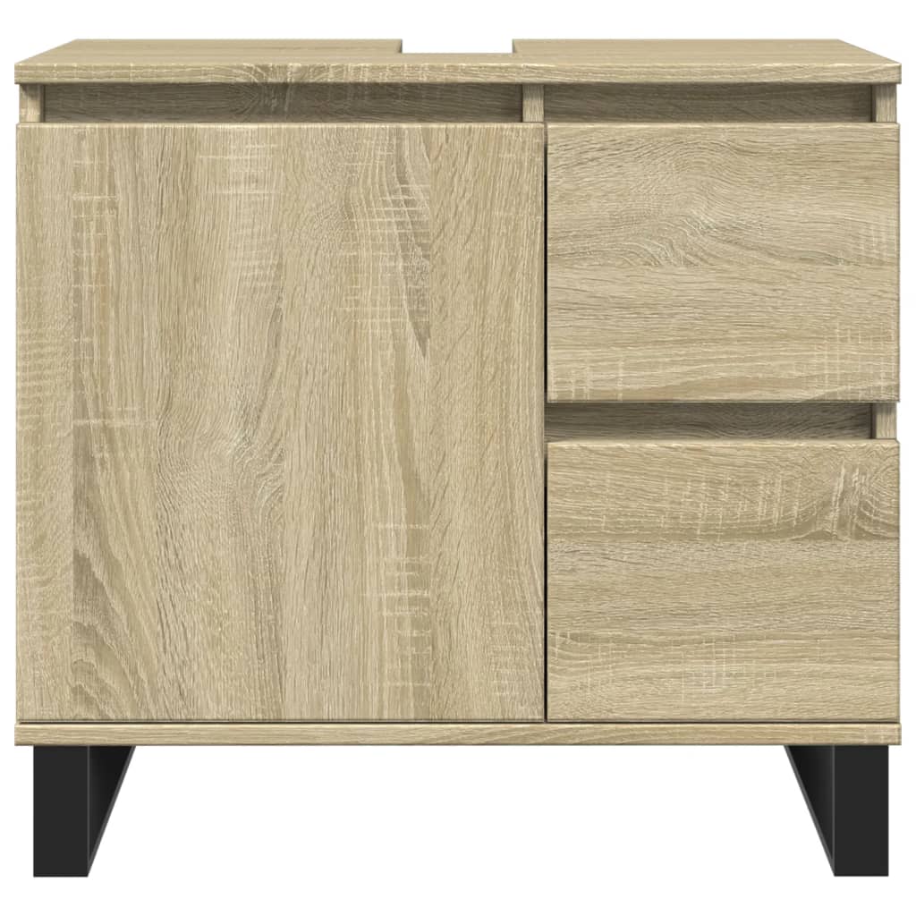 vidaXL Armario de baño madera contrachapada roble Sonoma 65x33x60 cm