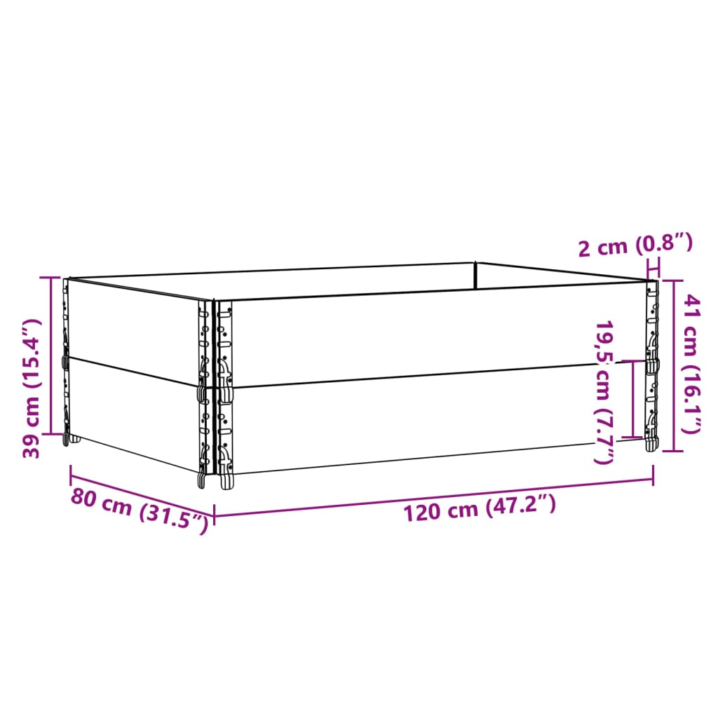 vidaXL Jardinera de madera maciza de pino marrón 120x80 cm