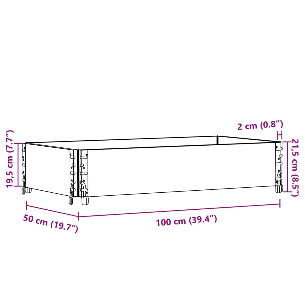 vidaXL Jardinera de madera maciza de pino 100x50 cm