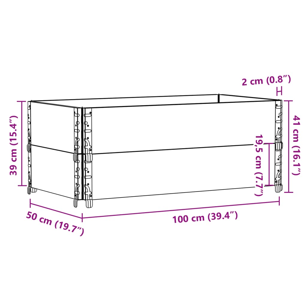 vidaXL Jardinera de madera maciza de pino 100x50 cm