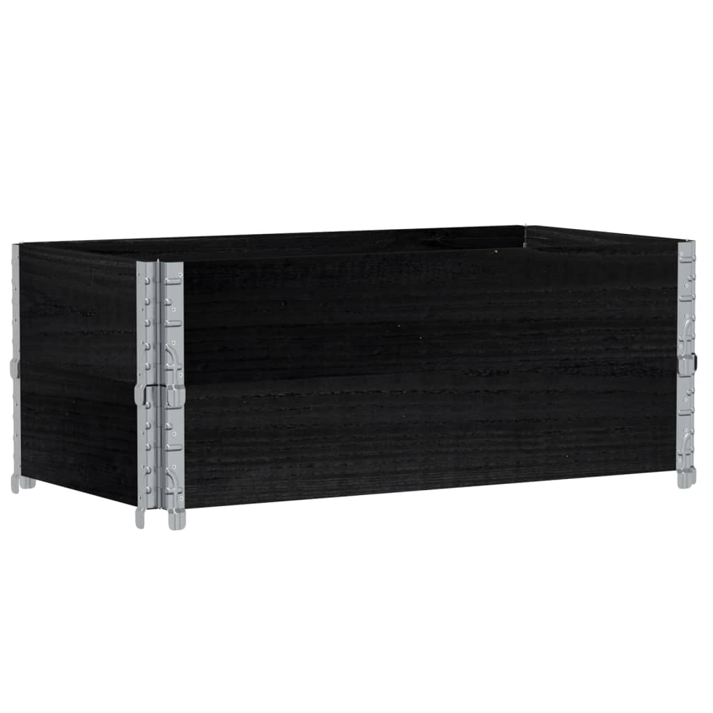 vidaXL Jardinera de madera maciza de pino negro 100x50 cm