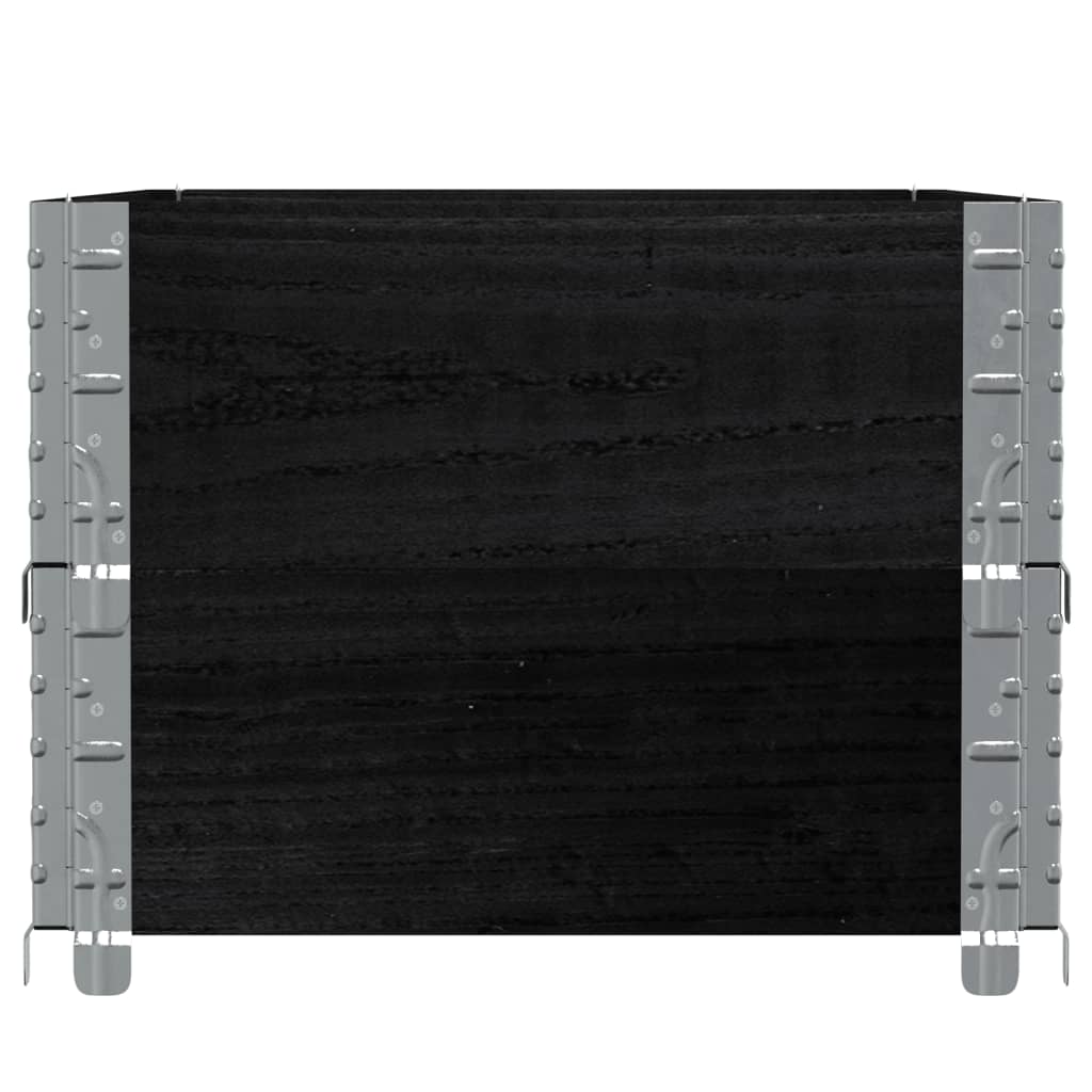 vidaXL Jardinera de madera maciza de pino negro 100x50 cm