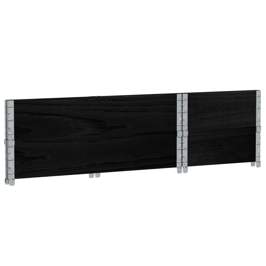 vidaXL Jardinera de madera maciza de pino negro 100x50 cm