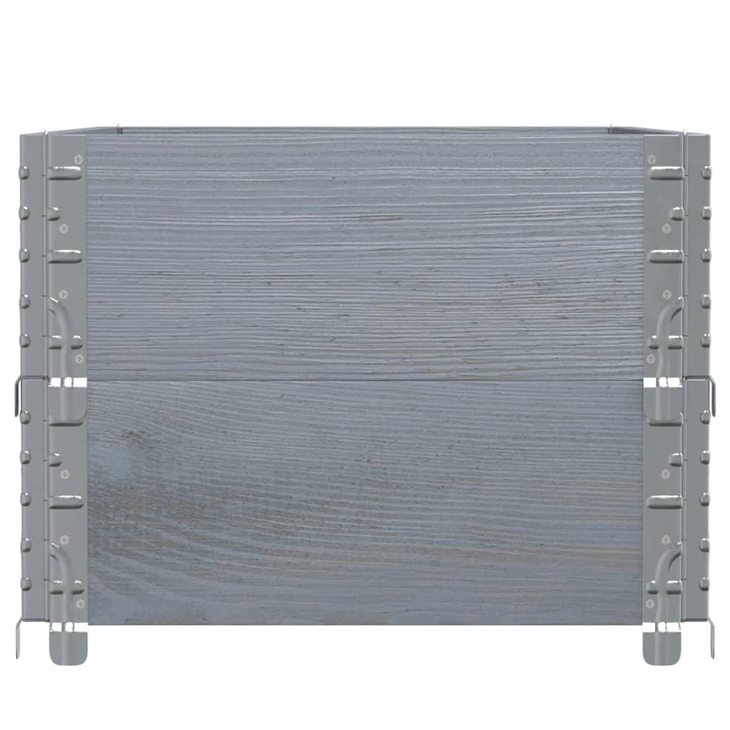 vidaXL Jardinera de madera maciza de pino gris 100x50 cm