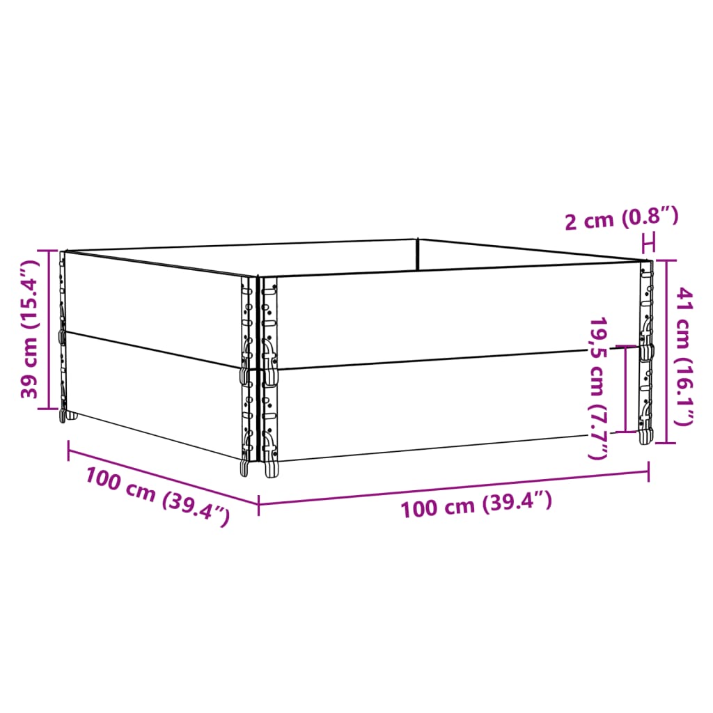 vidaXL Jardinera de madera maciza de pino 100x100 cm