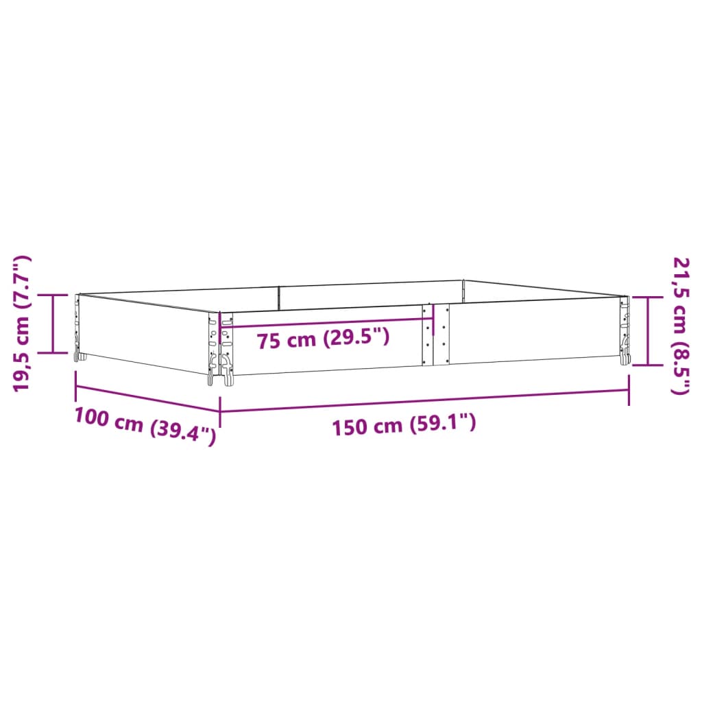 vidaXL Jardinera de madera maciza de pino 150x100 cm