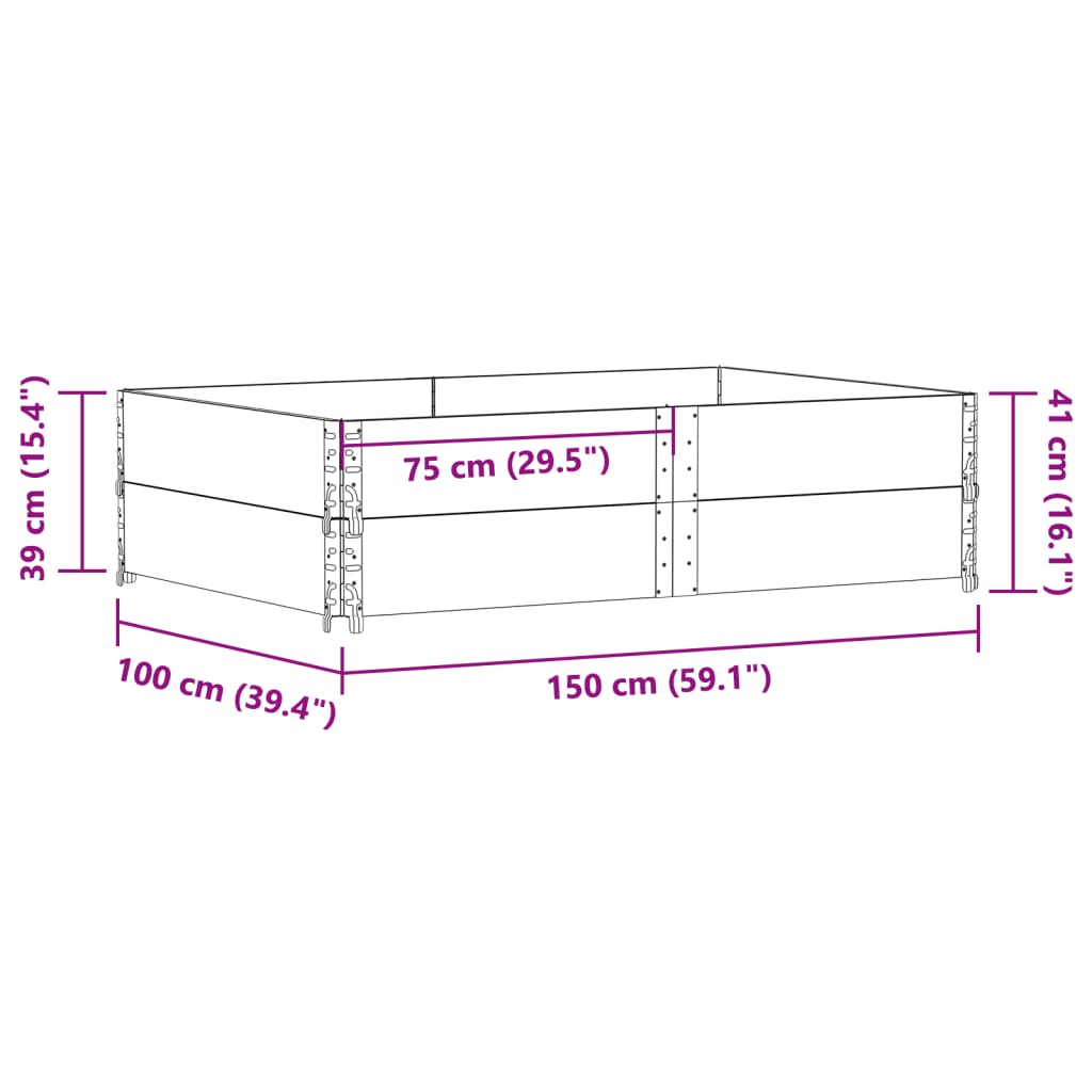 vidaXL Jardinera de madera maciza de pino 150x100 cm