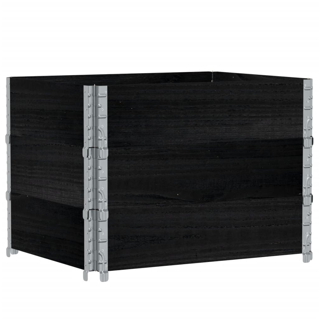 vidaXL Jardinera de madera maciza de pino negro 80x60 cm