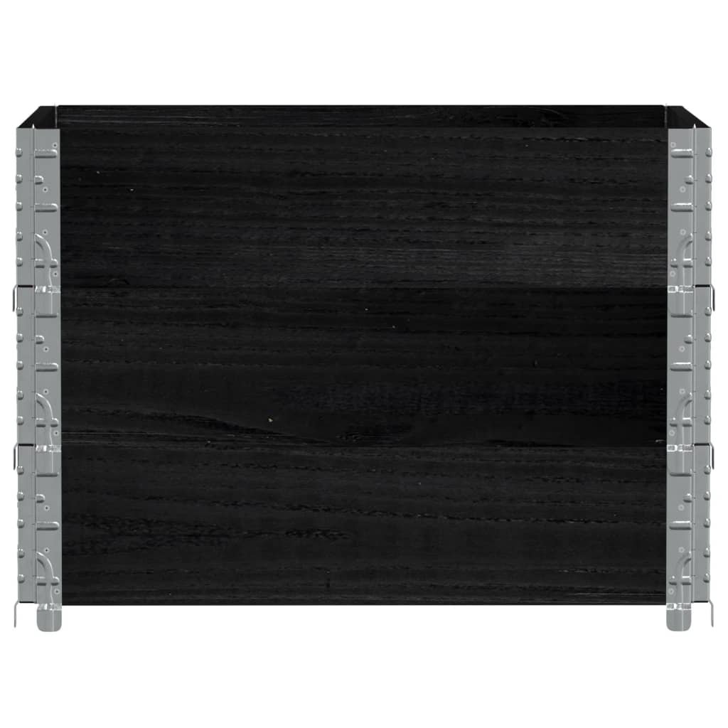 vidaXL Jardinera de madera maciza de pino negro 80x60 cm