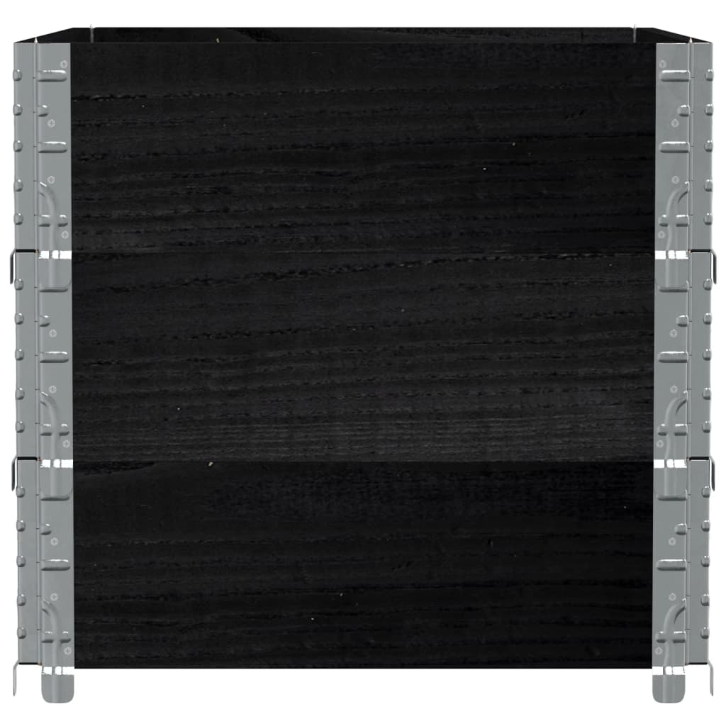 vidaXL Jardinera de madera maciza de pino negro 80x60 cm