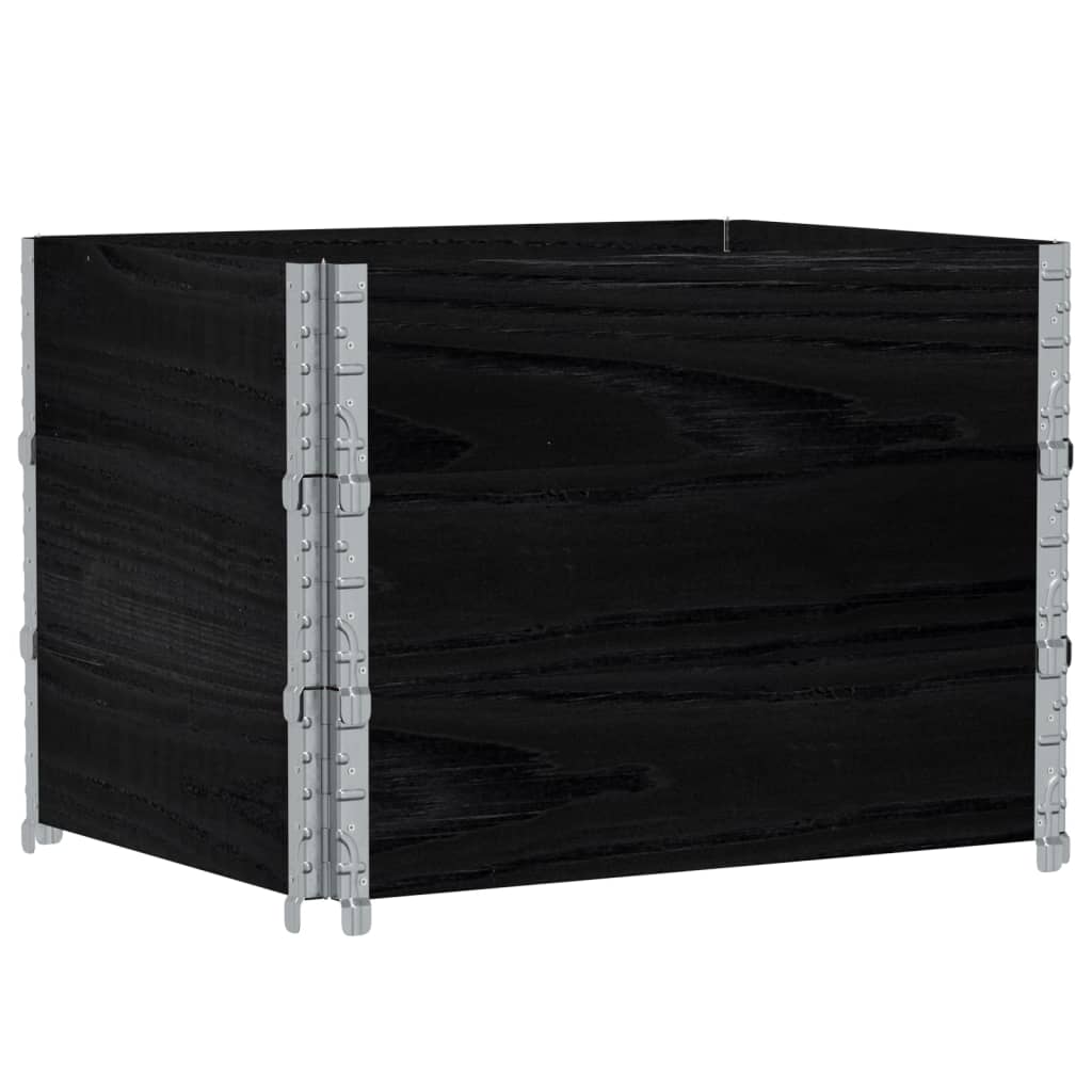 vidaXL Jardinera de madera maciza de pino negro 80x60 cm