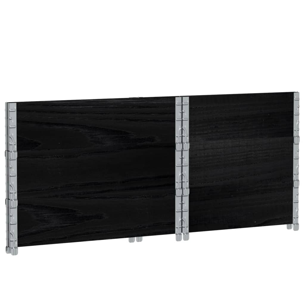 vidaXL Jardinera de madera maciza de pino negro 80x60 cm