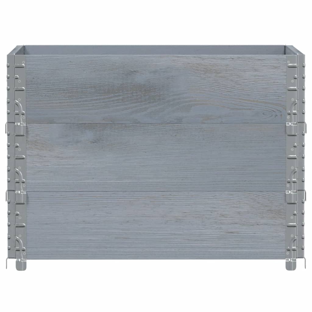 vidaXL Jardinera de madera maciza de pino gris 80x60 cm