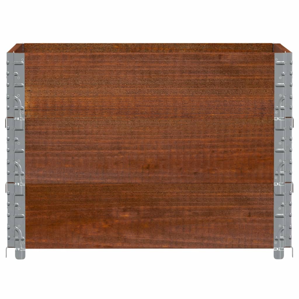 vidaXL Jardinera de madera maciza de pino marrón 80x60 cm