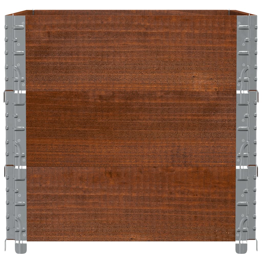 vidaXL Jardinera de madera maciza de pino marrón 80x60 cm